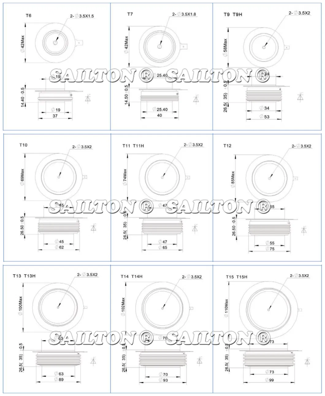 Capsule Type High Frequency Thyristor SCR Y38kac Tc=55 Current 700A 800-1200V